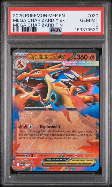 2026 POKEMON MEP EN-ME BLACK STAR PROMO #030 MEGA CHARIZARD Y ex MEGA CHARIZARD TIN