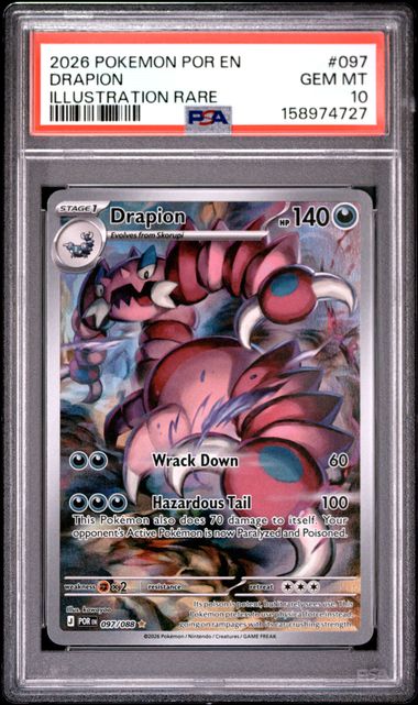 2026 POKEMON POR EN-PERFECT ORDER #097 DRAPION ILLUSTRATION RARE PSA 10 SC1