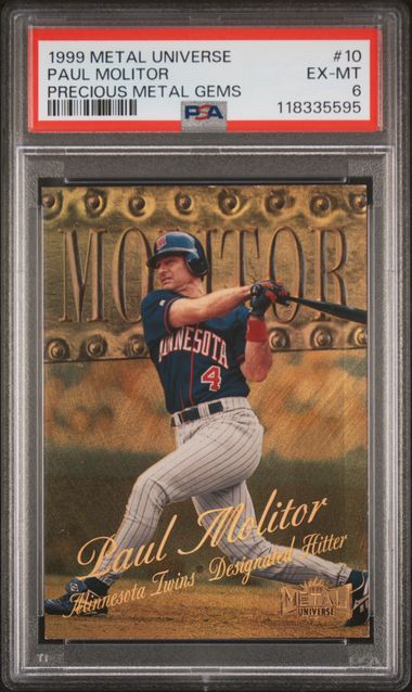 1999 SkyBox Metal Universe Paul Molitor Precious Metal Gems 05/50 #10 PSA 6