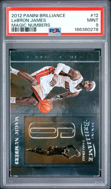 2012 PANINI BRILLIANCE MAGIC NUMBERS #12 LeBRON JAMES MAGIC NUMBERS PSA 9 JR9272-60