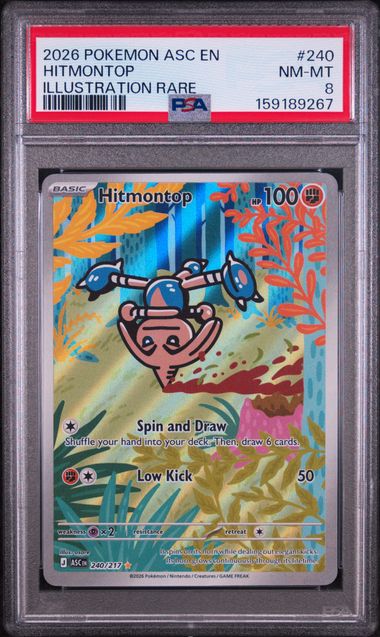 2026 POKEMON ASC EN-ASCENDED HEROES #240 HITMONTOP ILLUSTRATION RARE PSA 8 SC1