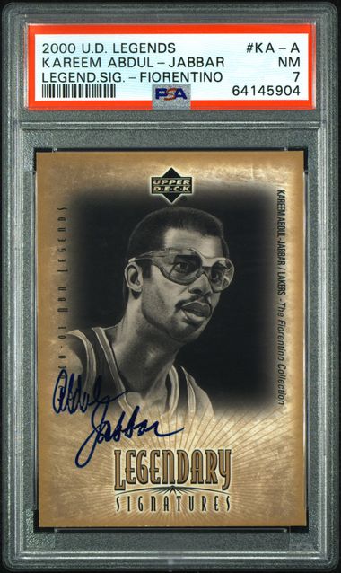 2000 Upper Deck Legends Kareem Abdul-Jabbar Legend Signature Fiorentino #KA-A PSA 7