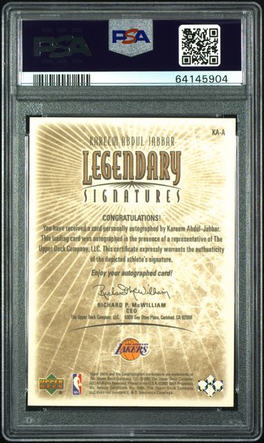 2000 Upper Deck Legends Kareem Abdul-Jabbar Legend Signature Fiorentino #KA-A PSA 7
