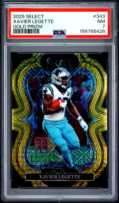2025 PANINI SELECT #343 XAVIER LEGETTE GOLD PRIZM PSA 7 SC2