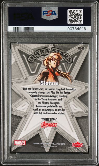 2022 FLEER ULTRA AVENGERS ULTRA STARS #US40 STATURE ULTRA STARS-GOLD PSA 10 SC7