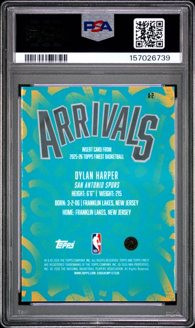 2025 TOPPS FINEST ARRIVALS #A-2 DYLAN HARPER ARRIVALS-X-FRACTOR PSA 10 JR9272-24
