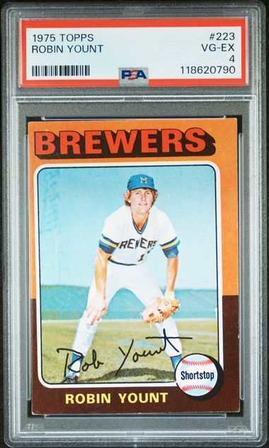 1975 TOPPS #223 ROBIN YOUNT PSA 4