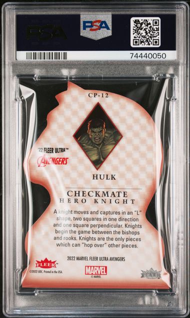 2022 FLEER ULTRA AVENGERS CHECKMATE #CP12 HULK CHECKMATE PSA 8 SC7