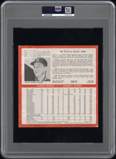 1964 AURAVISION RECORDS WARREN SPAHN RECORDS PSA 2