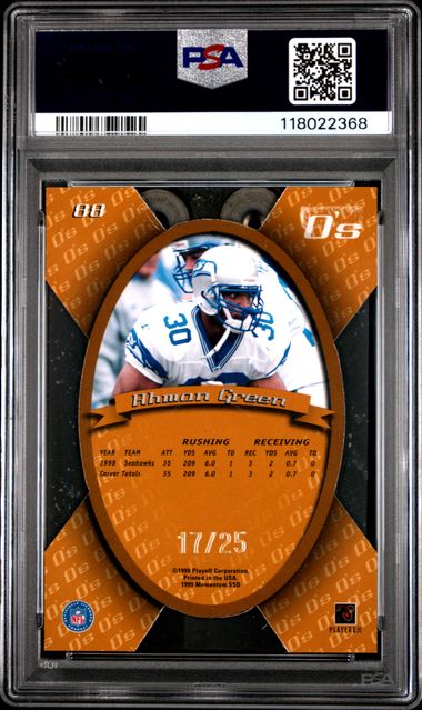 1999 Playoff Momentum Ahman Green O's 17/25 #88 PSA 9 Seattle Seahawks