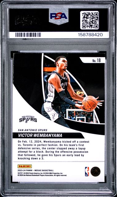 2023 PANINI MOSAIC ELEVATE #18 VICTOR WEMBANYAMA PSA 9 SC5