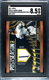 2021 TOPPS AARON JUDGE POSTSEASON PERFORMANCE RELIC RED /25 SGC 8.5 SC4