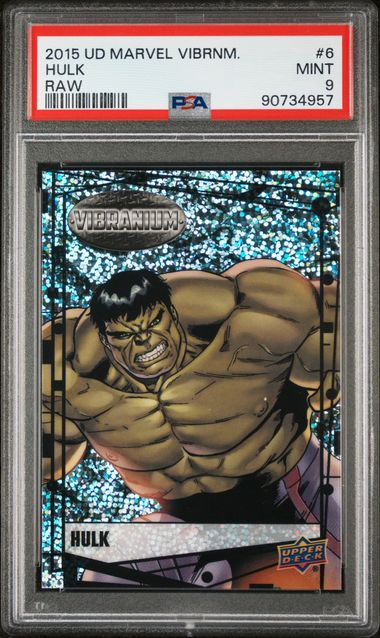 2015 UPPER DECK MARVEL VIBRANIUM #6 HULK RAW PSA 9 SC7