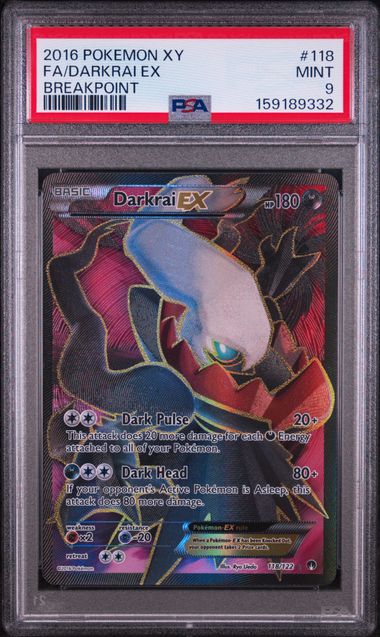 2016 POKEMON XY BREAKPOINT #118 FA/DARKRAI EX BREAKPOINT PSA 9 SC1