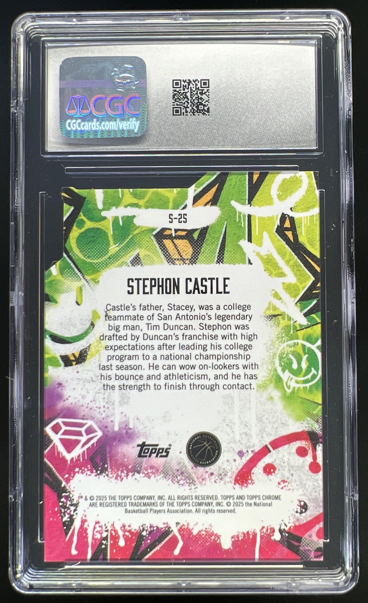 2024 Topps Finest Stephon Castle Showstoppers Gold Geometric Refractor 47/50 #S-25 RC Spurs CGC 9