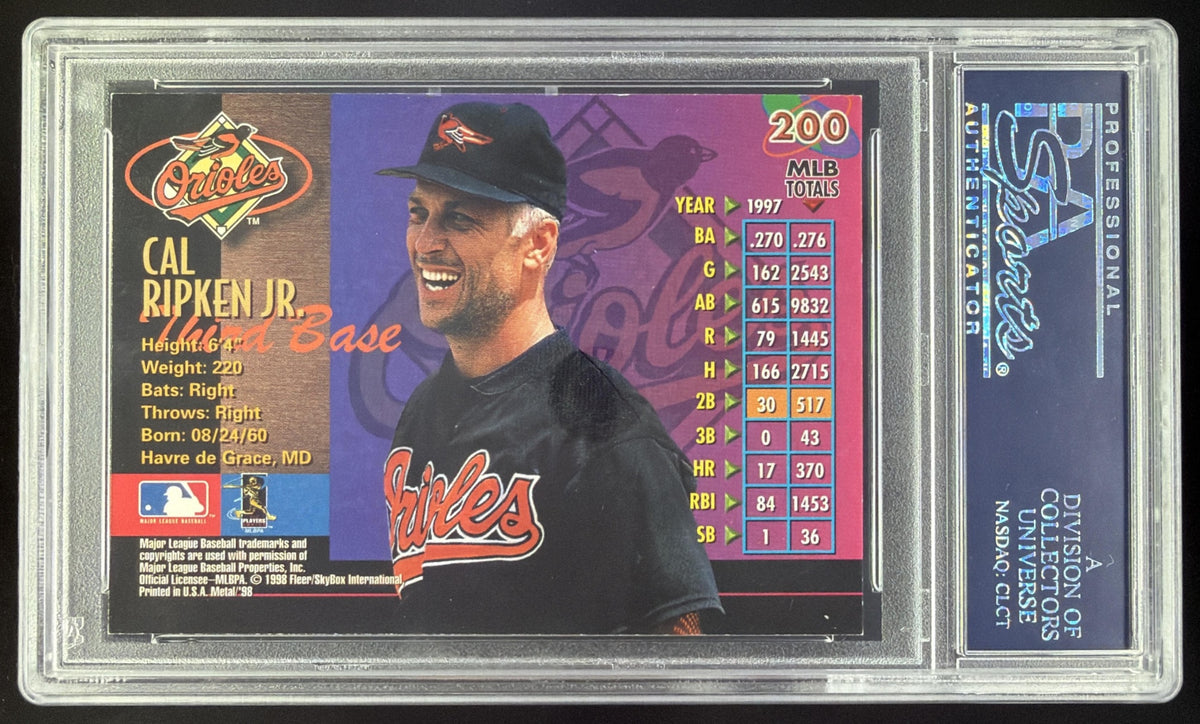 1998 Fleer Metal Universe Cal Ripken Jr. #200 Baltimore Orioles AUTO