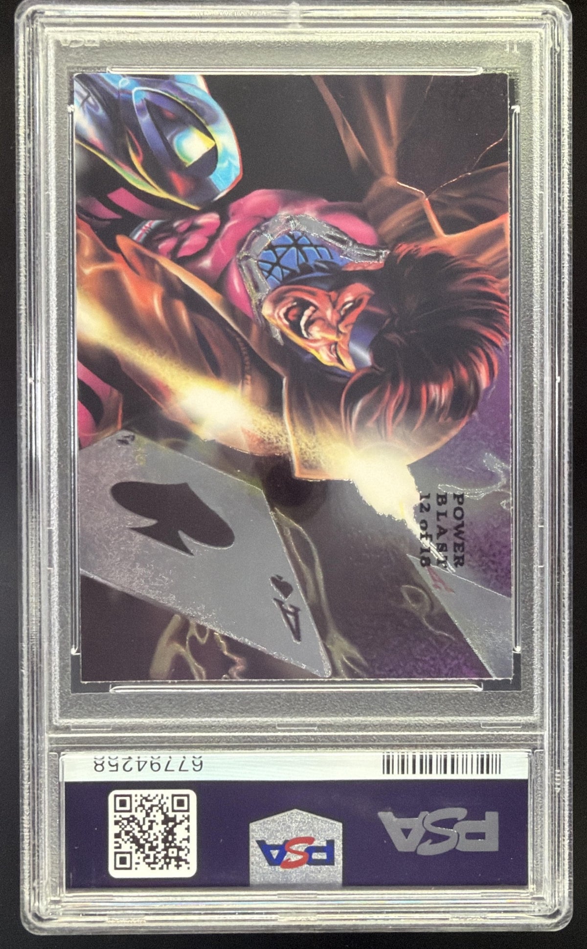 1994 Marvel Universe Gambit Flair Power Blast PSA7 SC7