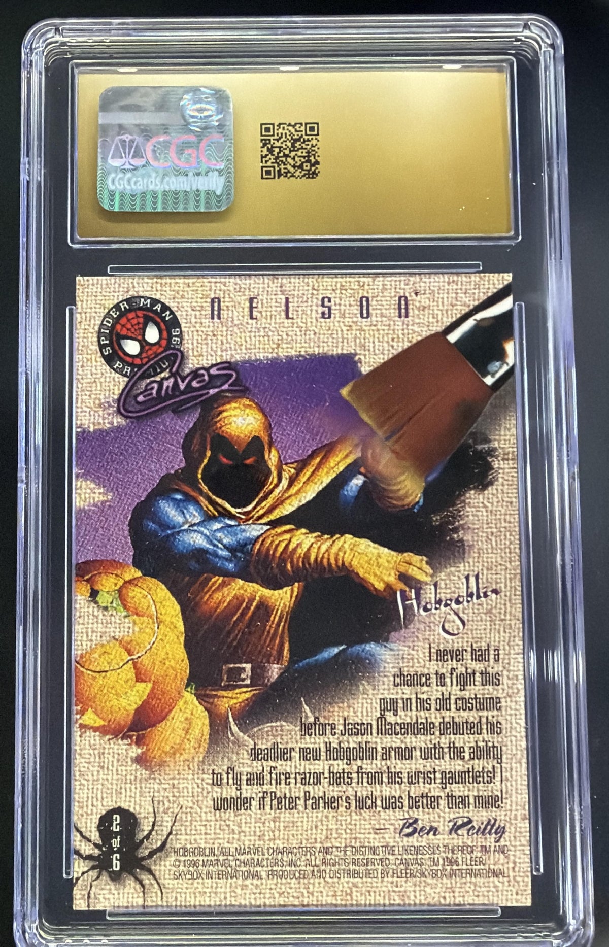 Hobogoblin Spider-Man Premium (1996) Fleer/SkyBox - #2 of 6 Canvas CGC Pristine 10