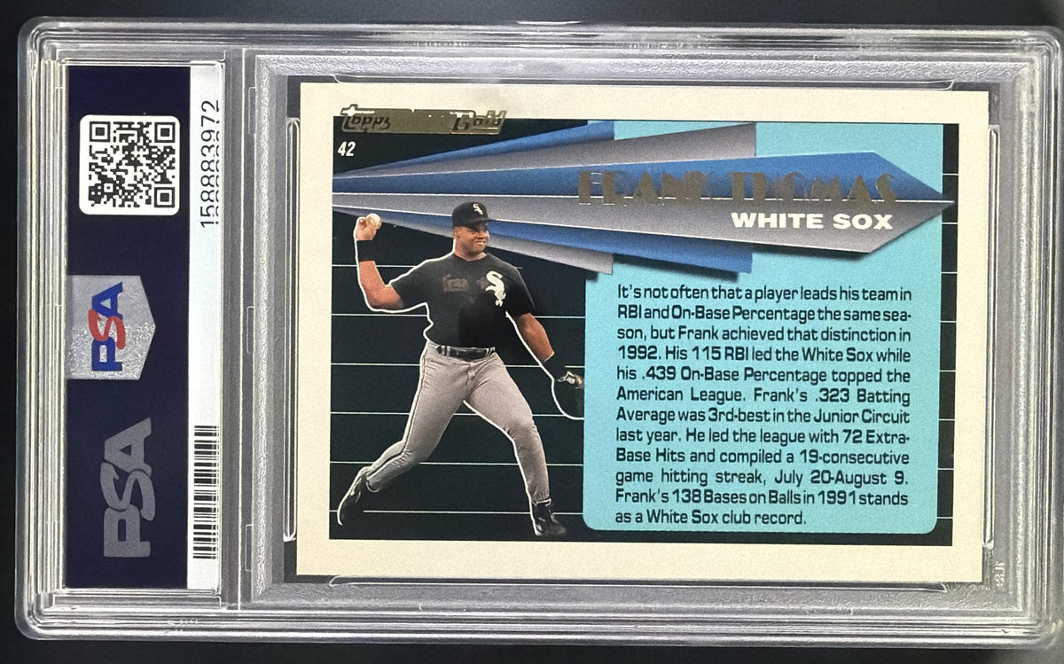 1993 Topps Frank Thomas Black Gold #42 Chicago White Sox PSA 9