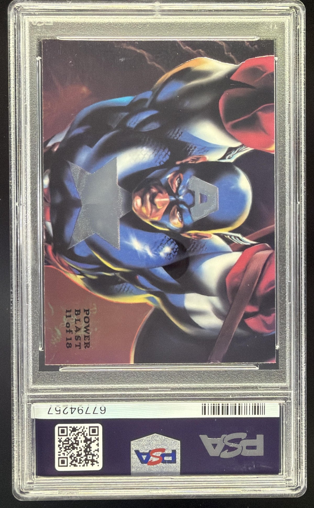 1994 Marvel Universe Captain America Flair Power Blast PSA 9 SC7