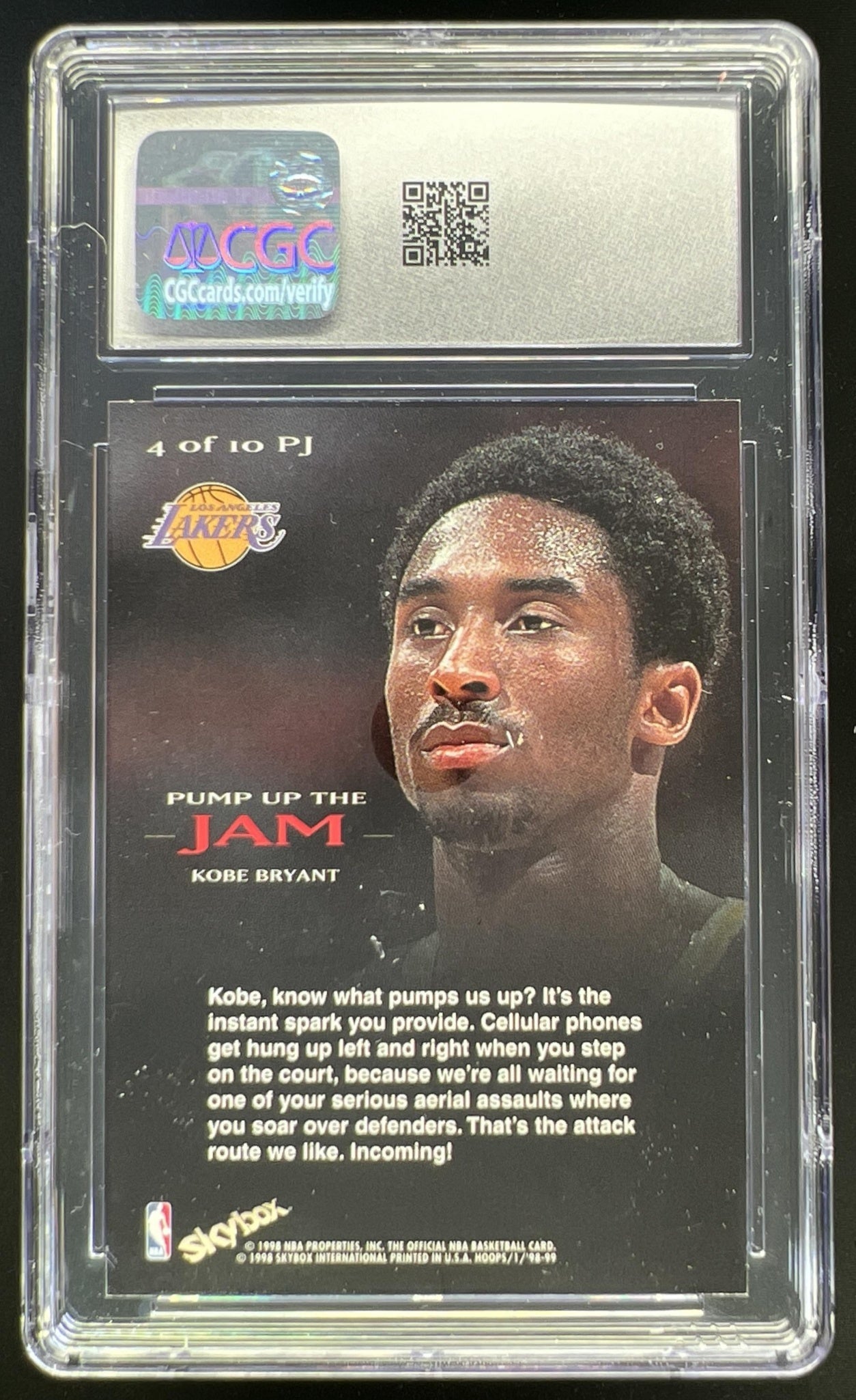 1998-99 Hoops Basketball Kobe Bryant Pump Up the Jam #4PJ CGC 8.5