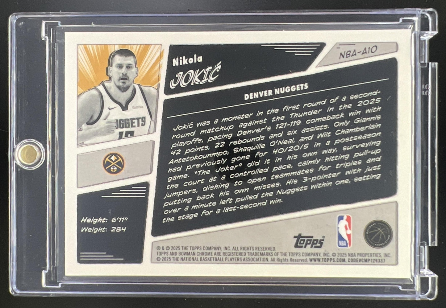 2025-26 Bowman Nikola Jokic Anime Chrome #NBA-A10 SSP Denver Nuggets