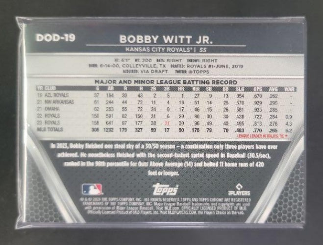 2024 Topps Chrome Black Bobby Witt Jr. Depth of Darkness #DOD-19 Royals