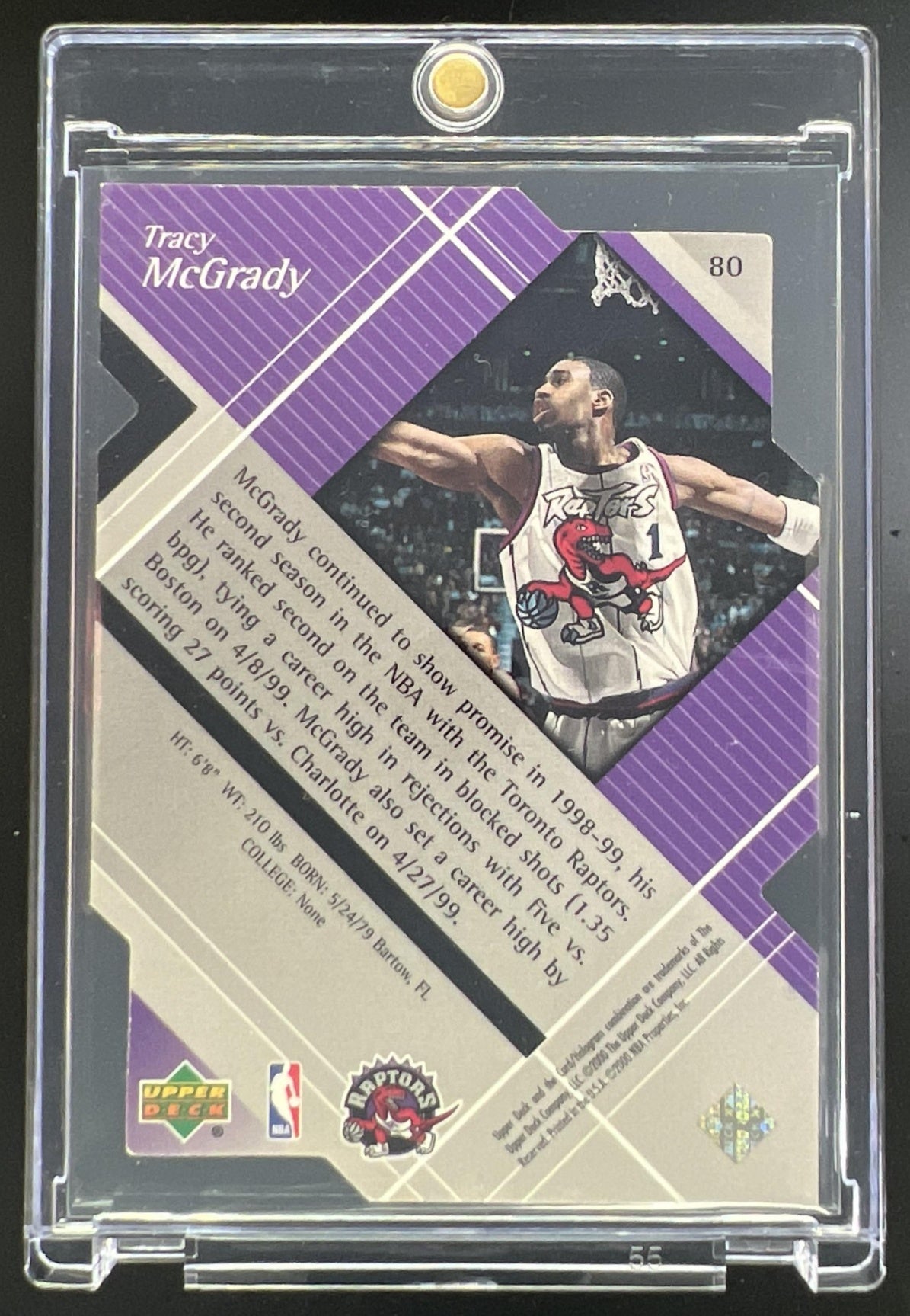 1999 Upper Deck Black Diamond Tracy McGrady Final Cut /100 #80 Raptors