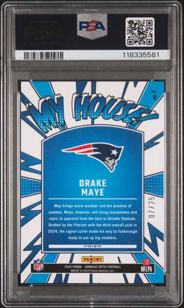2024 PANINI DONRUSS OPTIC MY HOUSE! #8 DRAKE MAYE MY HOUSE!-BLACK PANDORA PSA 10 JR9272-14