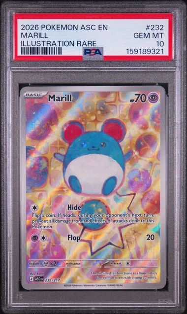 2026 POKEMON ASC EN-ASCENDED HEROES #232 MARILL ILLUSTRATION RARE PSA 10 SC1