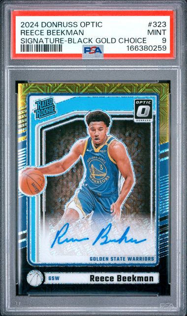 2024 PANINI DONRUSS OPTIC #323 REECE BEEKMAN SIGNATURE-BLACK GOLD CHOICE PSA 9 JR9272-75