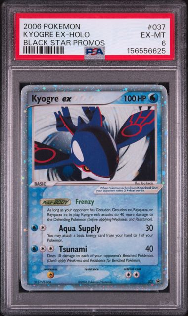 2006 POKEMON BLACK STAR PROMOS #037 KYOGRE EX-HOLO BLACK STAR PROMOS PSA 6 SC1