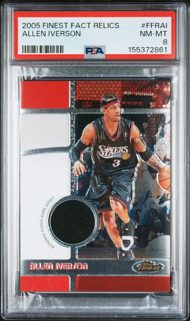 2005 FINEST FACT RELICS #FFRAI ALLEN IVERSON PSA 8 SC5