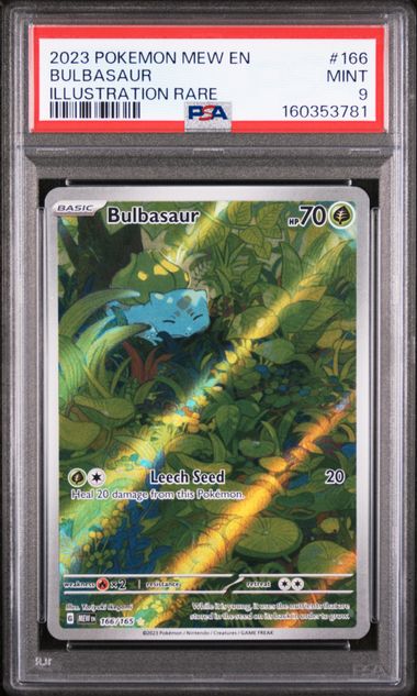 2023 POKEMON MEW EN-151 #166 BULBASAUR ILLUSTRATION RARE PSA 9 SC1