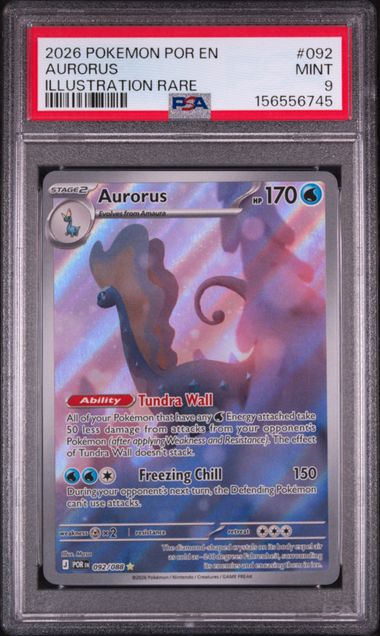 2026 POKEMON POR EN-PERFECT ORDER #092 AURORUS ILLUSTRATION RARE PSA 9 SC1