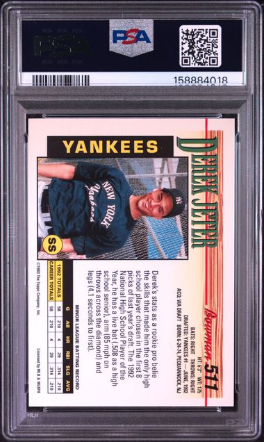 1993 BOWMAN #511 DEREK JETER