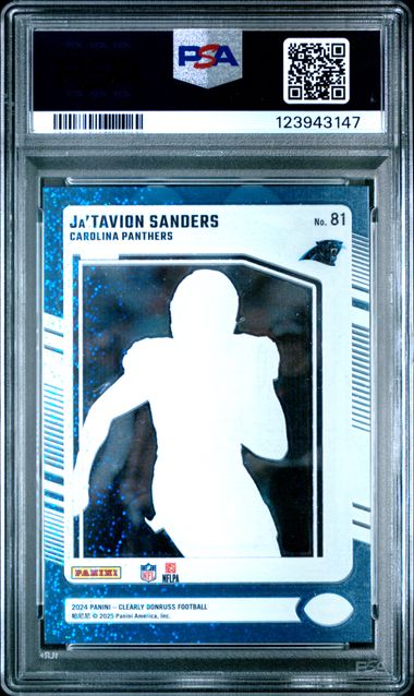 2024 PANINI CLEARLY DONRUSS #81 JA'TAVION SANDERS PLATINUM 1/1 PSA 9 JR9272-30