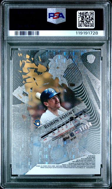2014 TOPPS HIGH TEK #HT-RY ROBIN YOUNT AUTO-DISCO DIFFRACTOR PSA 9