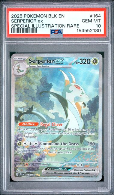 2025 POKEMON BLK EN-BLACK BOLT #164 SERPERIOR ex SPECIAL ILLUSTRATION RARE PSA 10 SC1