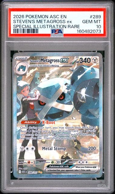 2026 Pokémon Ascended Heroes Steven's Metagross ex Special Illustration Rare 289/217 PSA 10