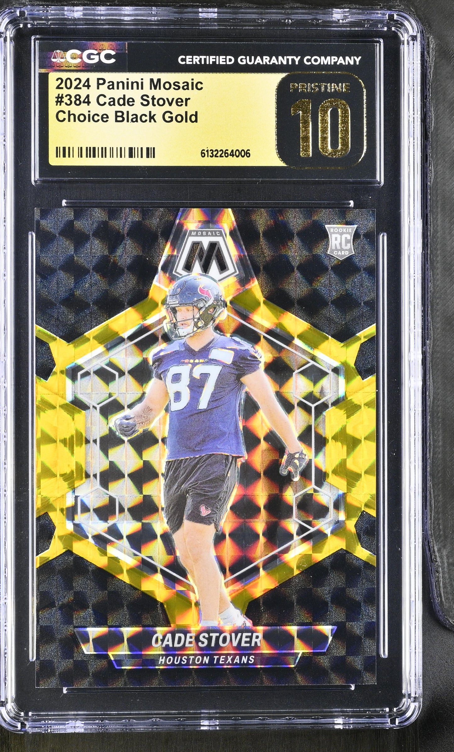 2024 Panini Mosaic Cade Stover Choice Black Gold RC 2/8 #384 CGC Pristine 10