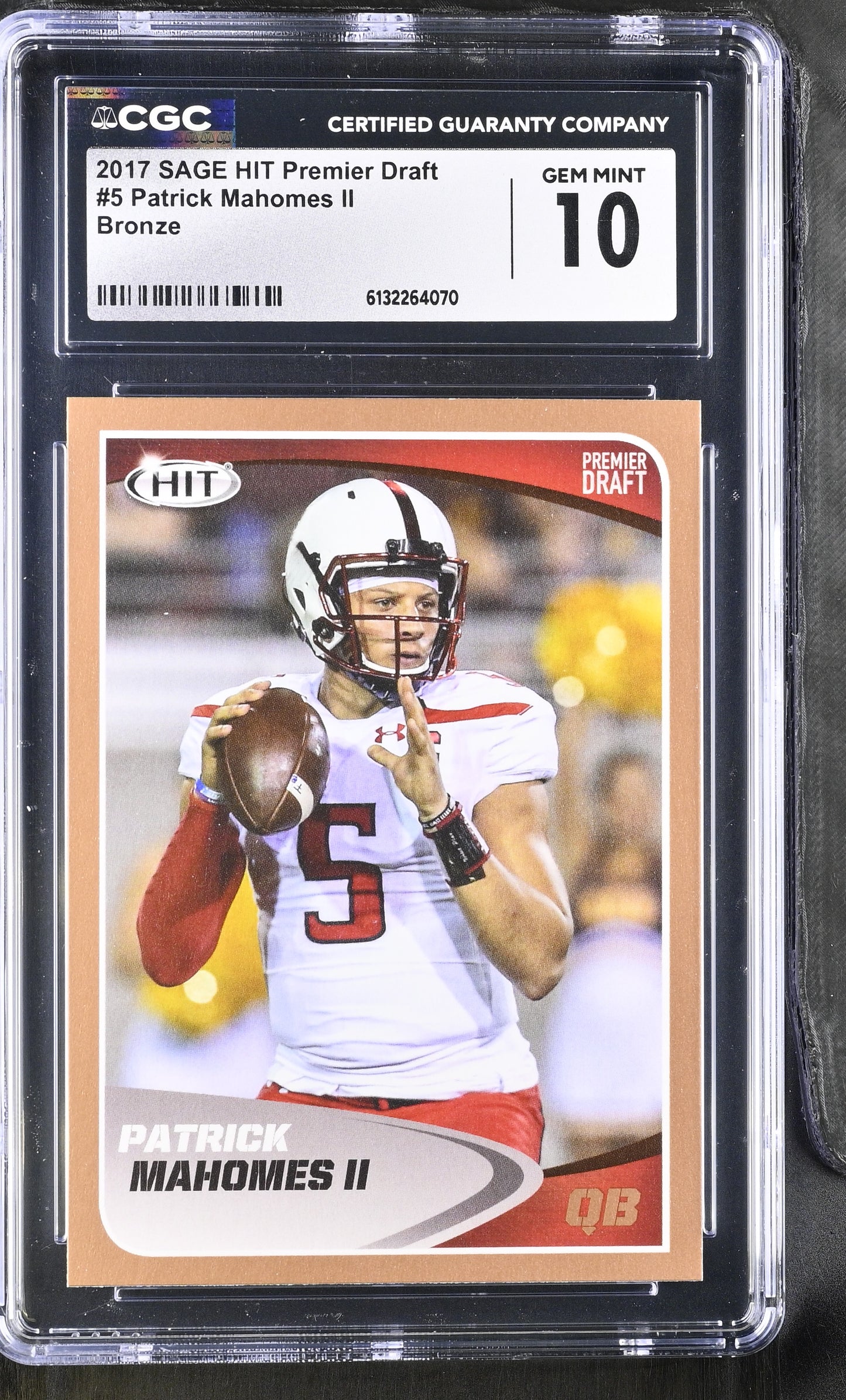2017 SAGE HIT Premier Draft Patrick Mahomes II Bronze #5 RC CGC 10