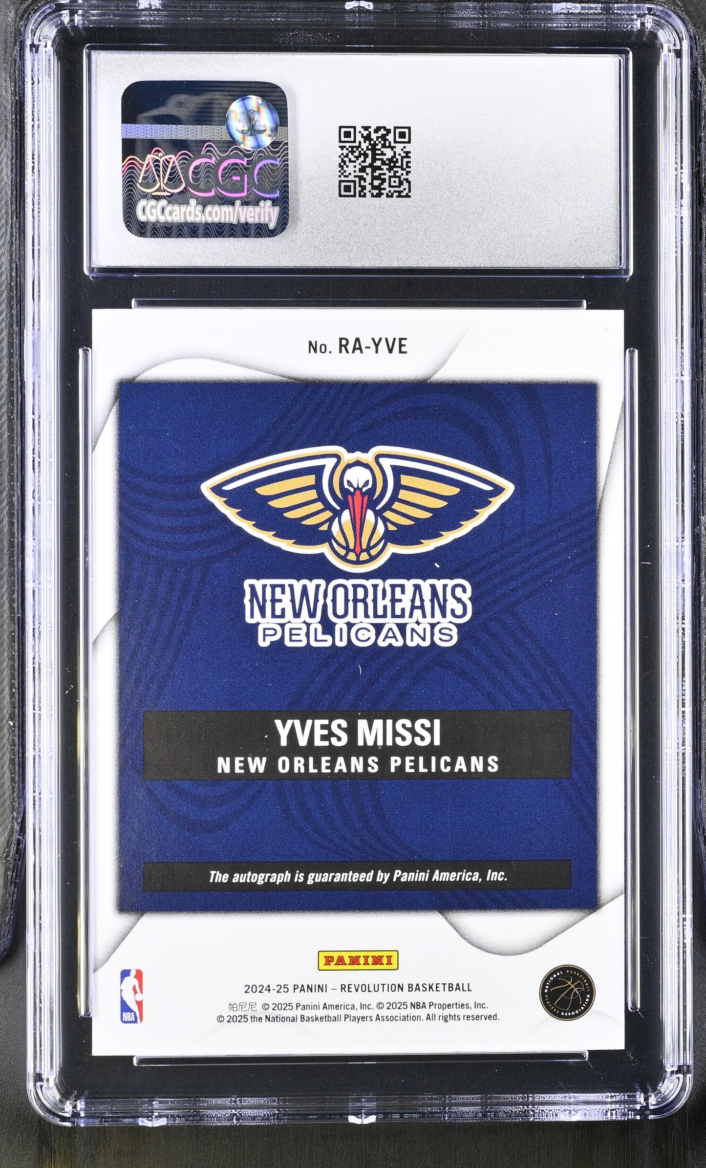 2024-25 Panini Revolution Basketball Yves Missi Rookie Auto #RA-YVE CGC 9
