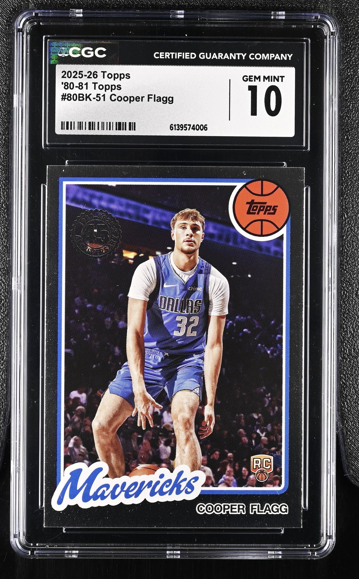 2025-26 Topps Flagship Basketball Cooper Flagg '80-81 RC #80BK-51 CGC 10