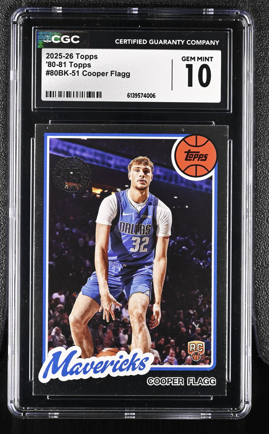 2025-26 Topps Flagship Basketball Cooper Flagg '80-81 RC #80BK-51 CGC 10