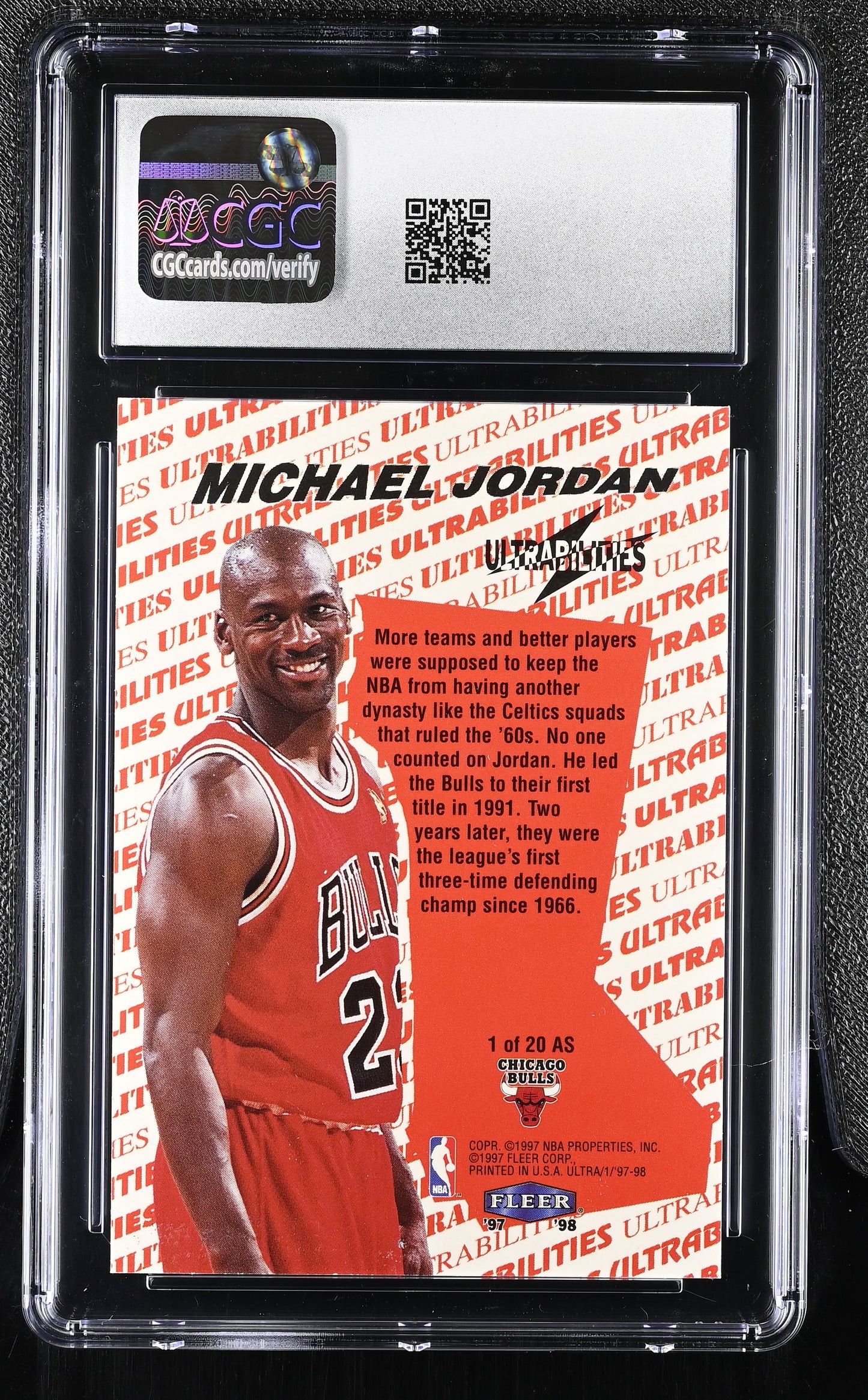 1997-98 Fleer Ultra Michael Jordan Ultrabilities All-Star #1AS CGC 8.5