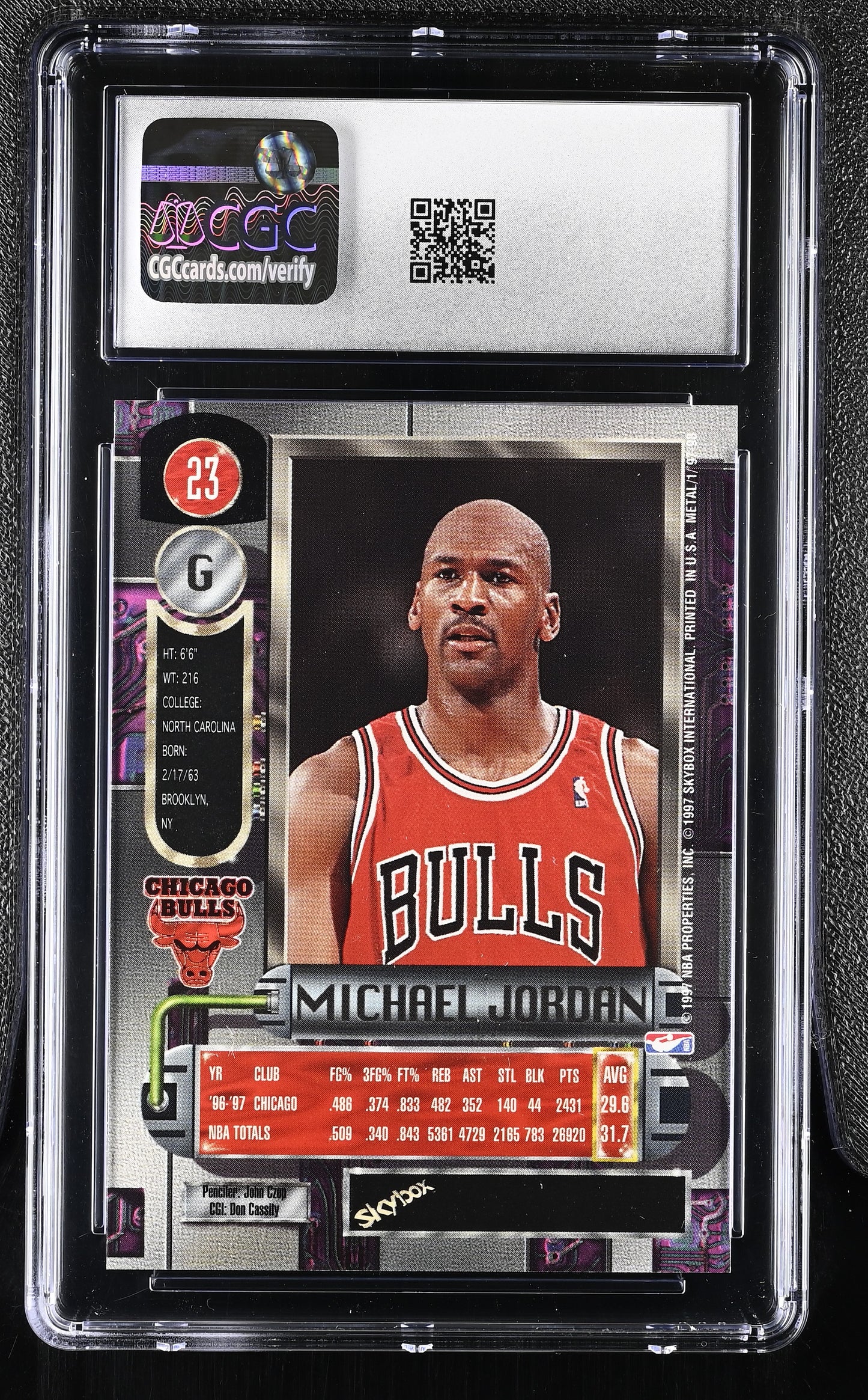 1997-98 Skybox Metal Universe Michael Jordan #23 CGC 9