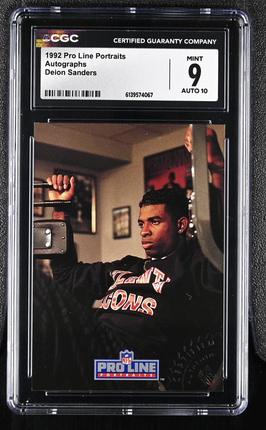 1992 NFL Pro Line Portraits Deion Sanders Autograph CGC 9 - (Auto Grade 10)