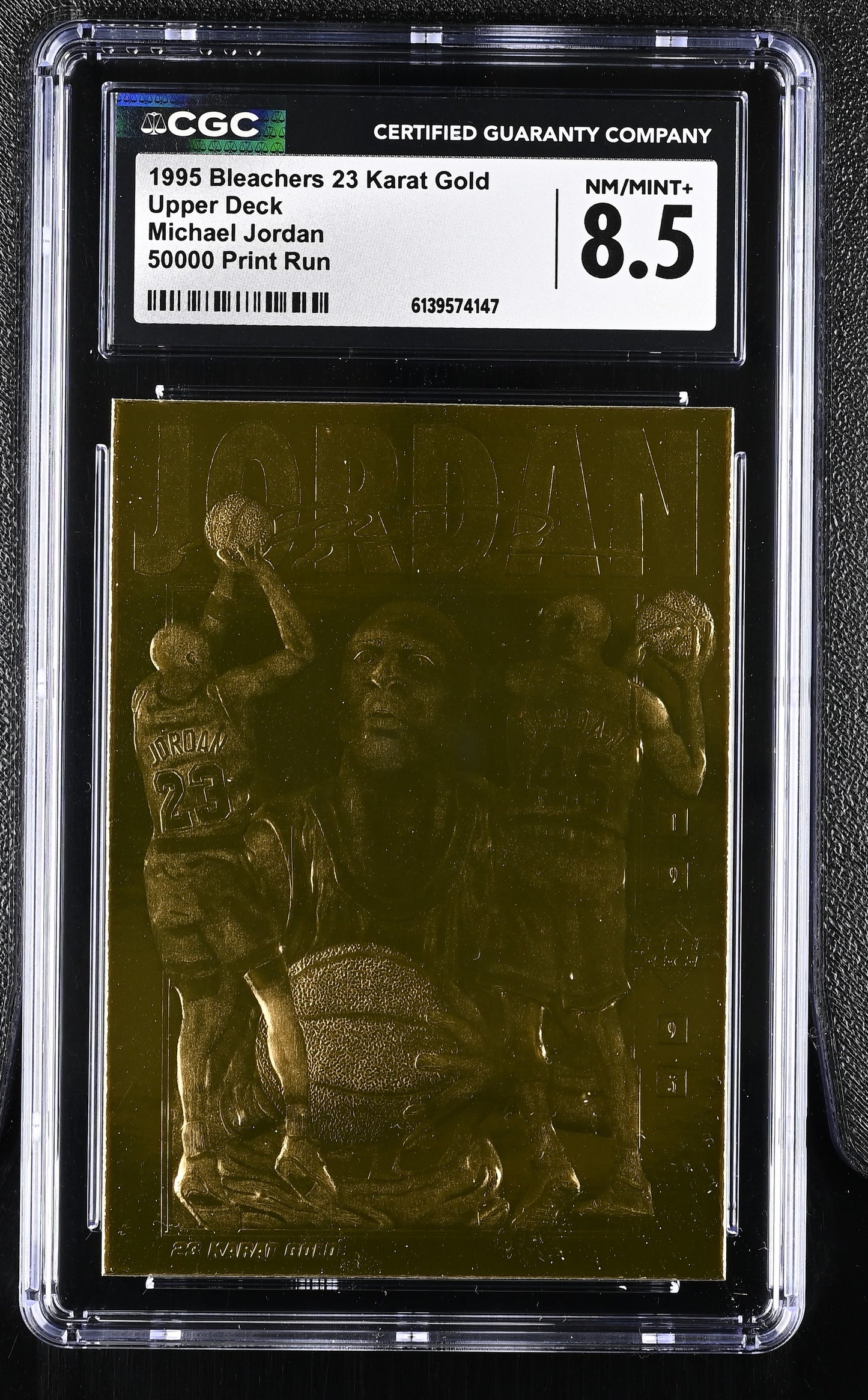 1995 Bleachers 23 Karat Gold Michael Jordan 50,000 Print Run - (35,356/50,000) CGC 8.5