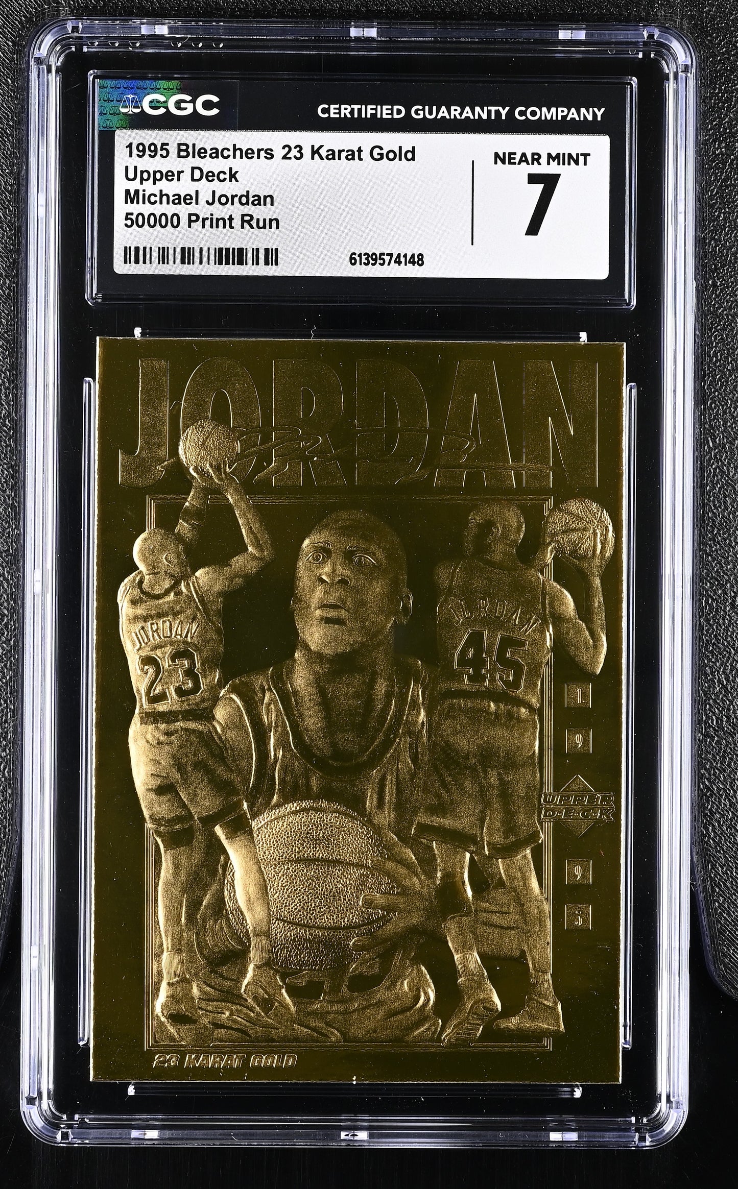 1995 Bleachers 23 Karat Gold Michael Jordan 50,000 Print Run - (27,260/50,000) CGC 7